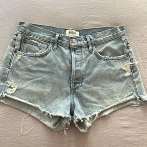Agolde Light Blue Jean Shorts